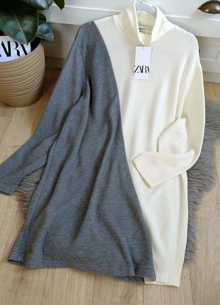 Короткое мягкое платье от zara, размер s, l