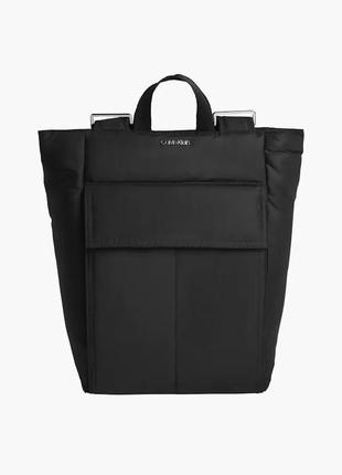 Рюкзак черный calvin klein utility pocket tote backpack in black