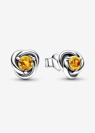 Серьги pandora "медовое кольцо вечности" (код 292334c04) - нежность и утонченность в уникальном украшении!