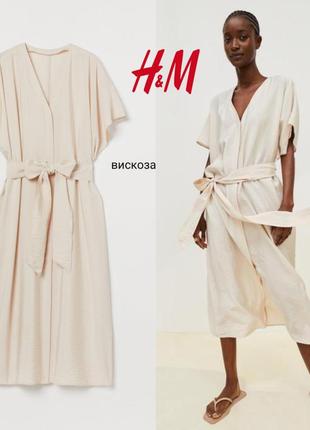 H&m невесомое платье рубашка с эффектом жатки