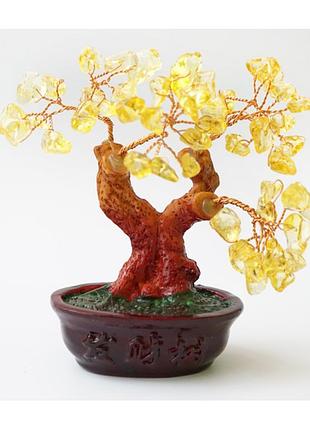 Дерево щастя з камінням цитрін