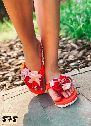 Вьетнамки " red flowers "7 фото