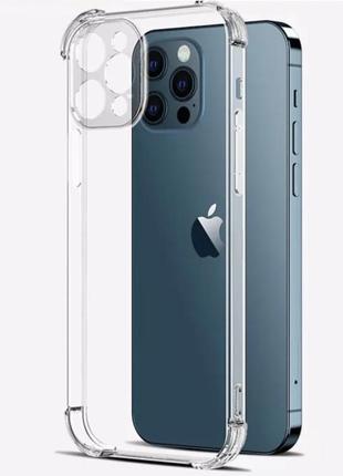 Чехол прозрачный tpu с закрытой камерой и противоударными бортиками apple iphone 13 pro max