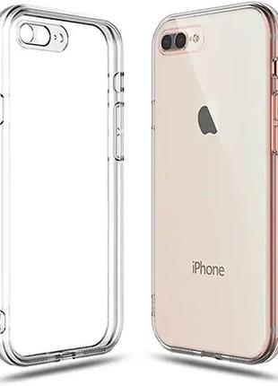 Чехол  для apple iphone 7 plus / 8 plus силиконовый прозрачный с защитой камеры1 фото