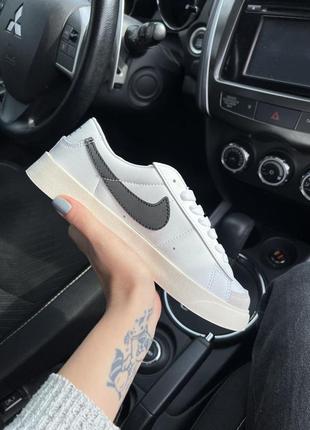 Nike blazer vintage white black3 фото