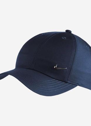 Кепка бейсболка  nike h86 cap metal swoosh junior one size navy  подростковая оригинал3 фото