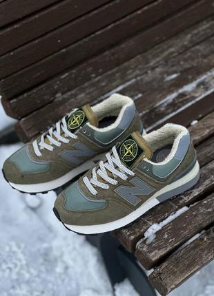 New balance 574 legacy x stone island1 фото