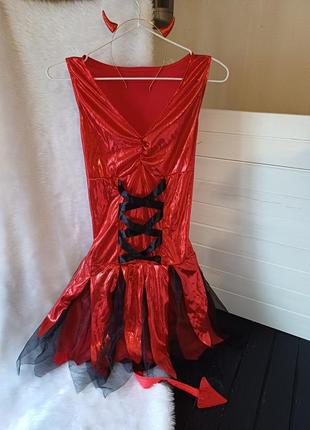 Доросле маскарадне плаття сукня наряд розмір с-м чортиця дияволиця демон1 фото