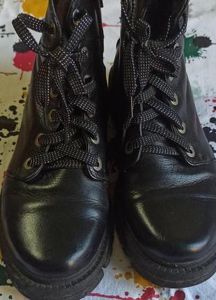 Демисезонные зимние тёплые ботинки кожаные натуральные 25.5 (25,5)   размер 39 чёрные базовые