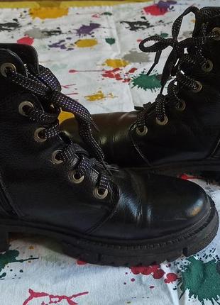 Демисезонные зимние тёплые ботинки кожаные натуральные 25.5 (25,5)   размер 39 чёрные базовые4 фото
