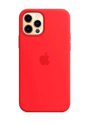 Чохол apple оригінальний silicone case with magsafe  для apple iphone 12 pro max (red)червоний