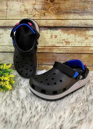 Крокс классик хайкер клог платформа черные сабо crocs classic hiker clog black1 фото