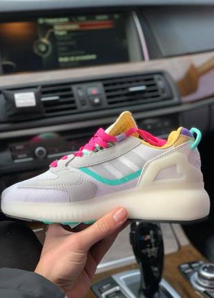 Кроссовки adidas zx 5k boost grey pink mint5 фото