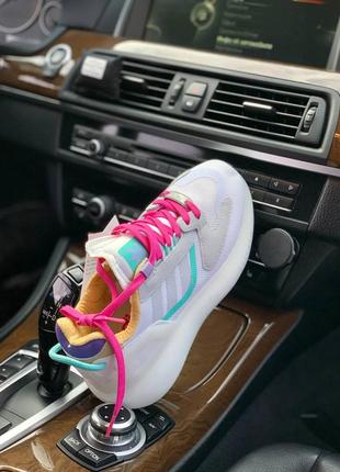 Кросівки adidas zx 5k boost grey pink mint3 фото