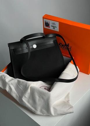 Сумка hermes herbag zip 31 bag black/silver7 фото