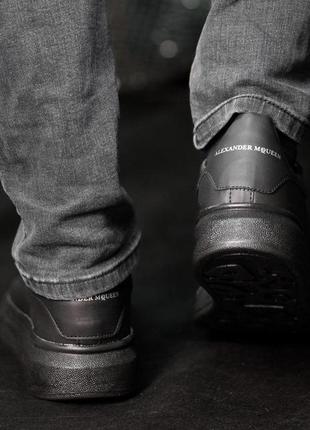Кроссовки мужские черные alexander mcqueen кеды мужские демисезонные прошитые