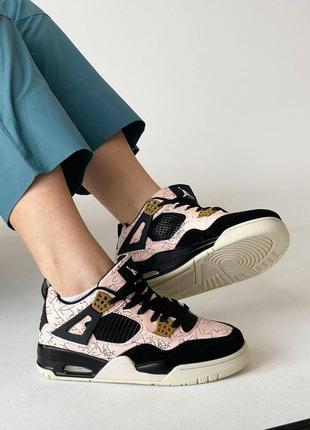 Кроссовки nike air NIKE jordan 4 розовые женские