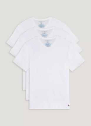 Новый набор tommy hilfiger футболки (томми 3-pack v-neck white)с америки l