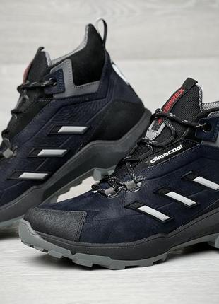 Зимние кожаные ботинки, кроссовки термо, adidas clima gore-tex denim10 фото