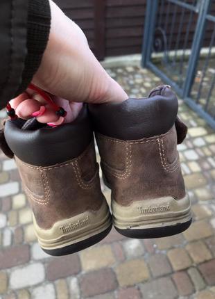 Кожаные демисезонные ботинки timberland (турция) верх- натур кожа внутри- утеплённые 27 размер- 17.53 фото