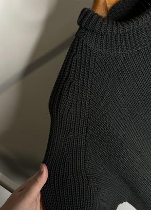 Cos женский теплый вязаный шерстяной свитер темно серого цвета m-l9 фото