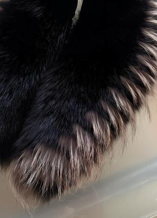 Розкішний пухкий 100% натуральний комір песець воротник хутро9 фото
