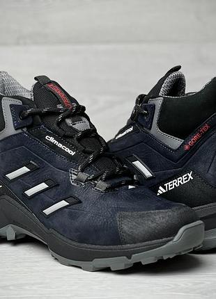 Зимові шкіряні черевики, кросівки термо, adidas clima gore-tex denim