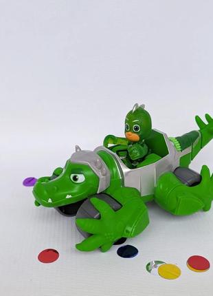 Фигурка и машинка pj masks gekko гекко, фигурка ящерица геккон оригинал