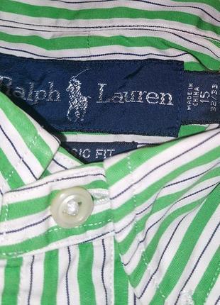 Стильная белая рубашка в салатовую полоску polo ralph lauren, молниеносная отправка 🚀6 фото