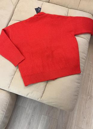 Яскравий червоний кардиган з вишивкою матчем буквою maje8 фото