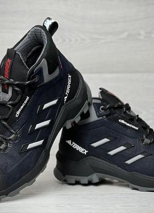 Зимові шкіряні черевики, кросівки термо, clima gore-tex denim