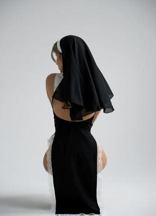 Сексуальний комплект костюм монашки для рольових ігор інтимна еротична білизна3 фото