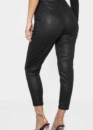 Штаны брюки с кожаными вставками зауженные брюки