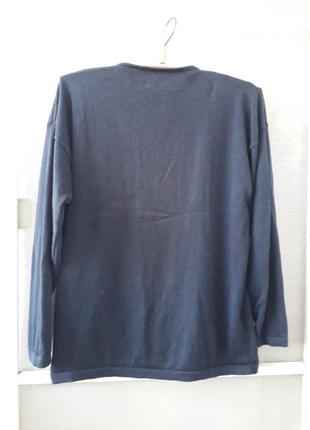 Свитер с вышивкой синий 4