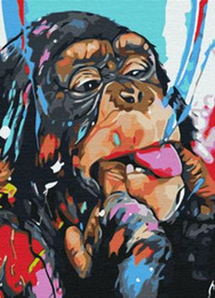 Картина за номерами кольорова шимпанзе