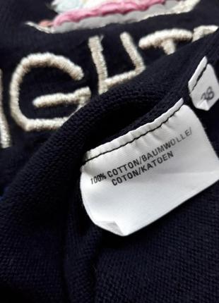 Светр з вишивкою синій 5