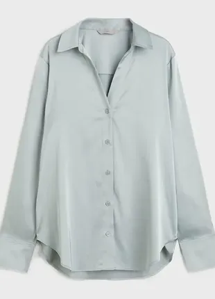Стильная атласная рубашка h&m