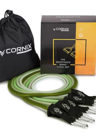 Набір трубчастих еспандерів cornix 5 шт 4.5-13.6 кг xr-02556 фото