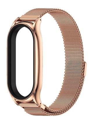 Ремешок металический mijobs milanese loop loop magnet clasp  для фитнес браслета xiaomi mi band 7 gold rose