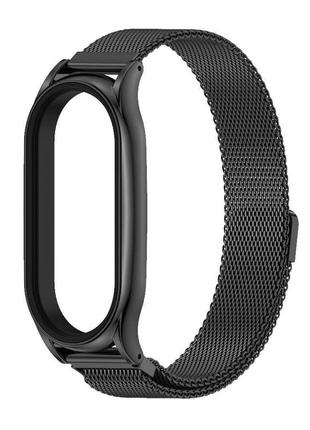 Ремінець металевий mijobs milanese loop loop magnet clasp для фітнес браслета xiaomi mi band 7 black