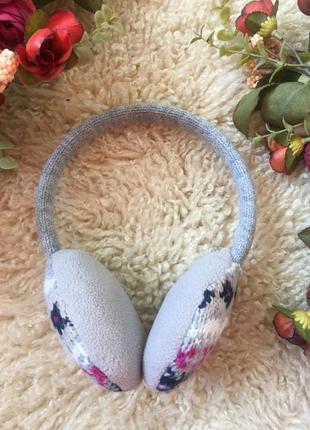 Теплі навушники на вушки для дівчинки весна осінь меховые наушники для девочки демисезонные разноцветные7 фото