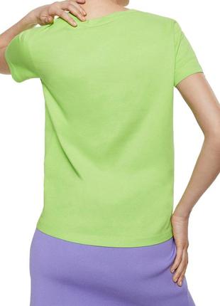 Зеленая классическая базовая футболка mango s, l, xl, 36, 38, 40, 42, 44, 46, 48, 503 фото