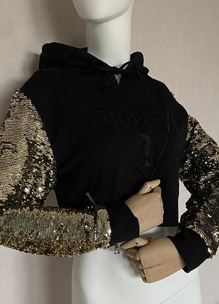 Кроп-худі з паєтками amp guess