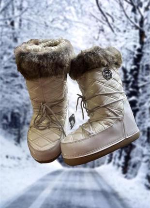 Чоботи perry winter-grip outdoor comfort gear високі білі з хутром