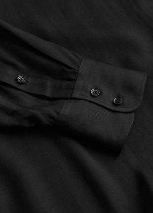 Атласна сорочка, чорна атласна блуза оверсайз від бренду h&m2 фото