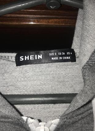 Короткая кофта, укороченная толстовка, кроп кофта с капюшоном shein6 фото