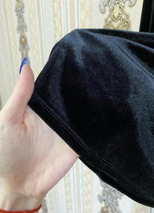 Стильный велюровый свитерик, черная кофта с чокером5 фото