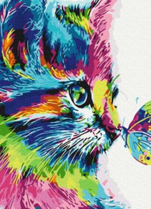 Картина за номерами котик у фарбі