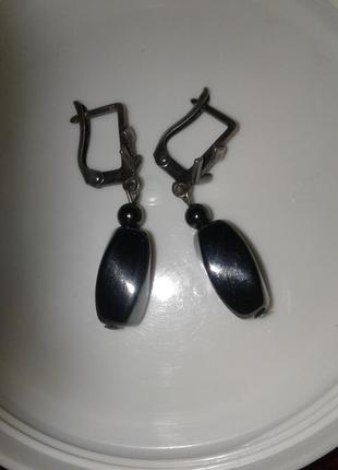 Сережки  гематит 3