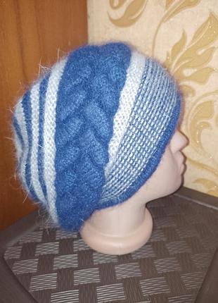 Шапка берет двойной ангора